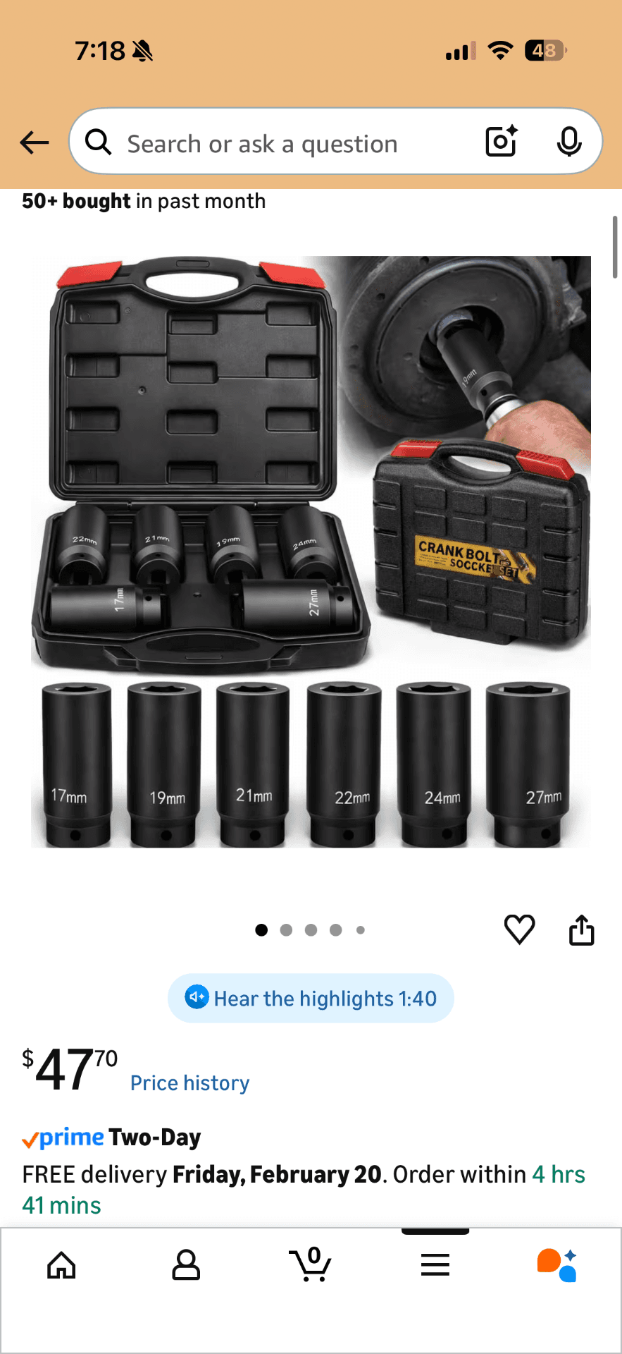 Crank Bolt Socket Set on Amazon